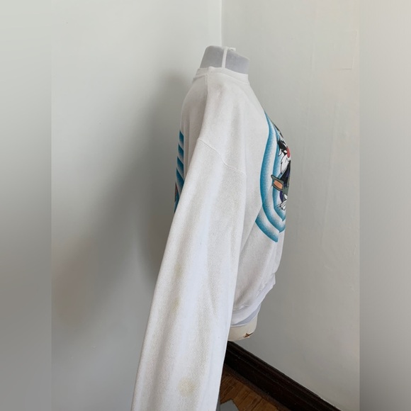 VTG 90s Looney Tunes Double Side Crewneck Sweater Sweatshirt bullseye oversized - Picture 9 of 17